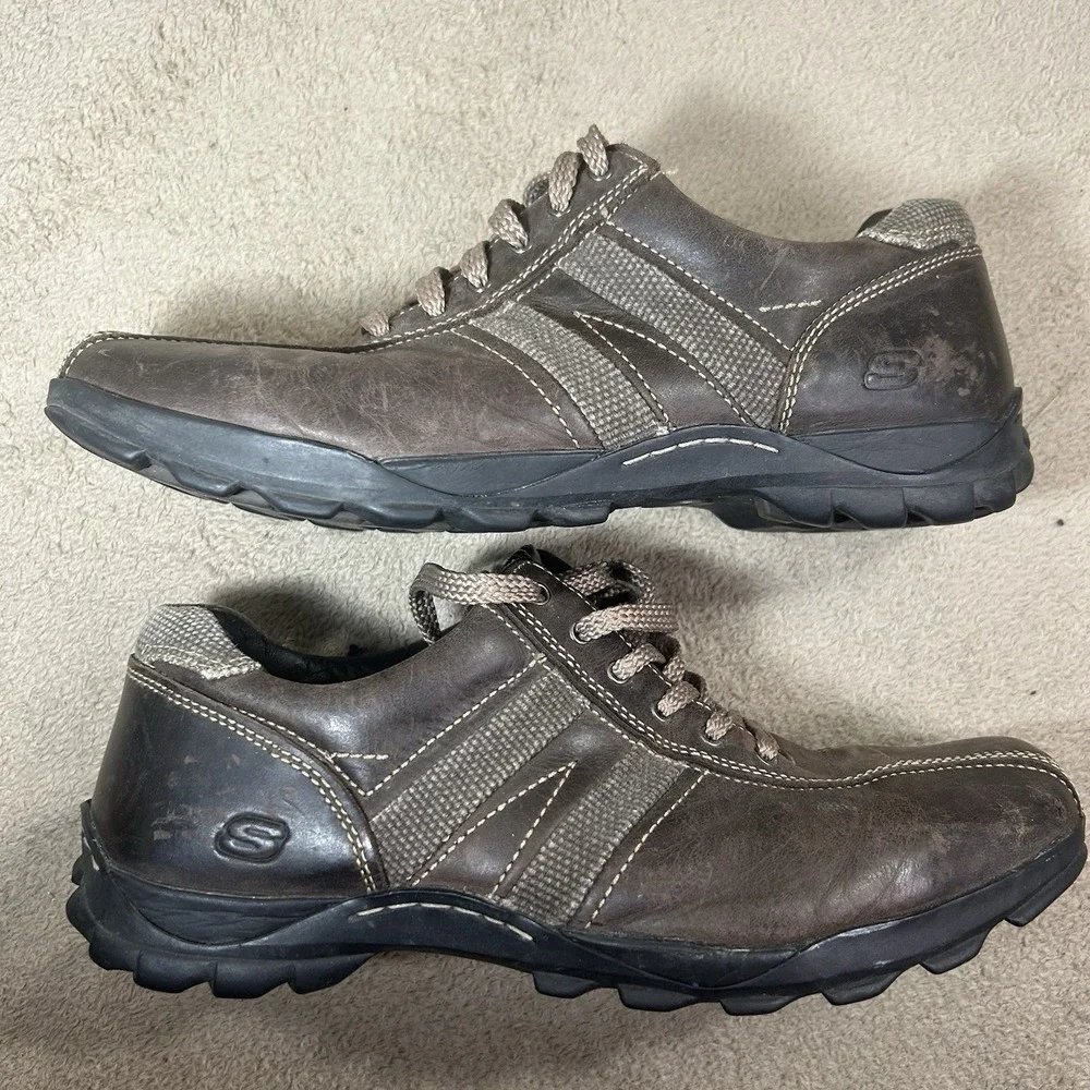 Skechers Men's Size 7.5 M Brown Leather Casual Oxford Shoes SN 60562